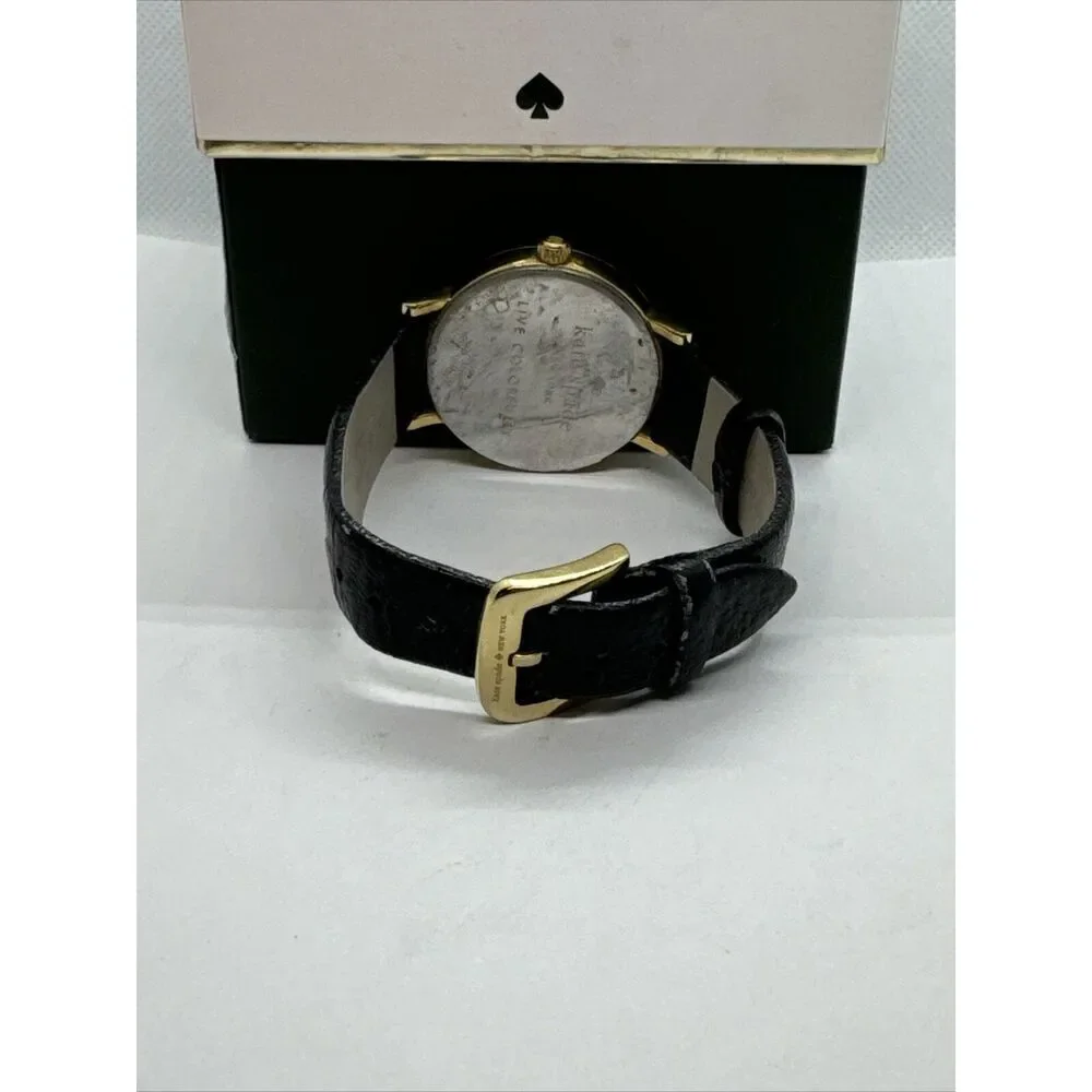 Kate Spade New York 0107 Women's Black Leather Analog Dial Quartz Watch JNA166